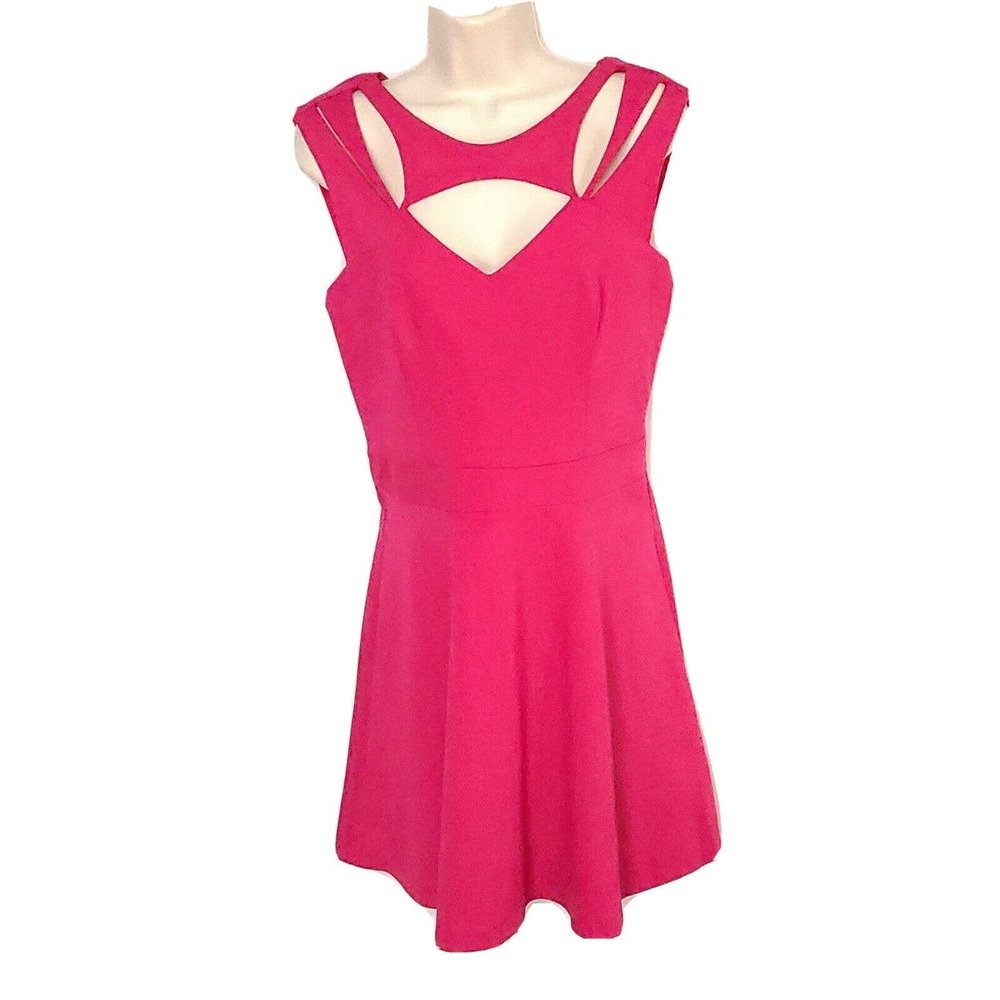 Betsey Johnson Fuschia Cut Out Dress SZ 6 Pink